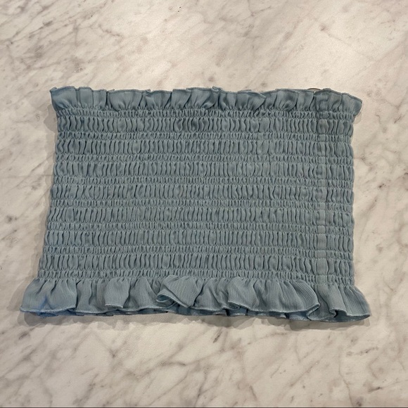 Kendall & Kylie Ruched Blue Tube Top - Picture 2 of 6